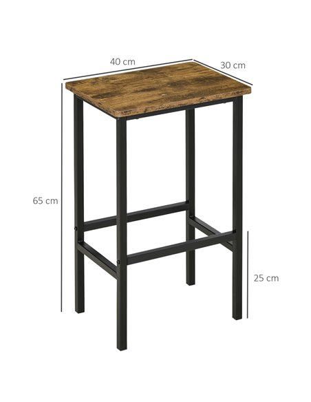 HOMCOM Industrial Set of 2 Bar Chairs with Footrest, Counter Height Bar Stools for Dining Area Home Pub Rustic, Brown 835-607 - pic 61799 | FastDaddyshop