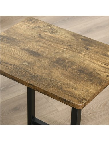 HOMCOM Industrial Set of 2 Bar Chairs with Footrest, Counter Height Bar Stools for Dining Area Home Pub Rustic, Brown 835-607