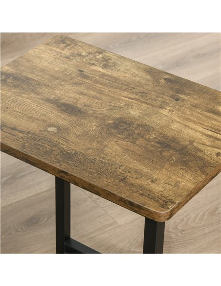 HOMCOM Industrial Set of 2 Bar Chairs with Footrest, Counter Height Bar Stools for Dining Area Home Pub Rustic, Brown 835-607 - pic 61805 | FastDaddyshop