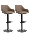HOMCOM Adjustable Bar Stools Set of 2, Dark Brown 835-733V70DR