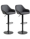 HOMCOM PU Leather Adjustable Bar Stools Set of 2, Black 835-733V70BK