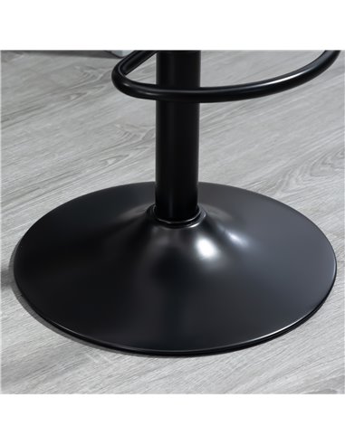 HOMCOM Adjustable Bar Stools Set of 2, Swivel Barstools with Footrest and Backrest, PU Leather and Steel Base, for Kitchen Count