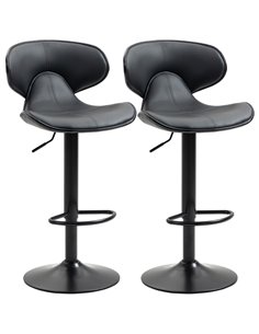 HOMCOM Adjustable Swivel Bar Stools Set of 2, Grey 835-731V70GY