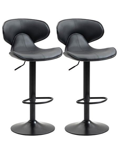 HOMCOM Adjustable Swivel Bar Stools Set of 2, Grey 835-731V70GY - pic 61833 | FastDaddyshop