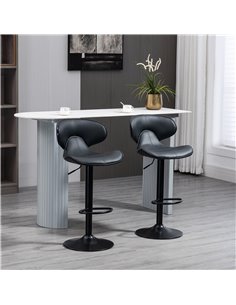 HOMCOM Adjustable Swivel Bar Stools Set of 2, Grey 835-731V70GY 2