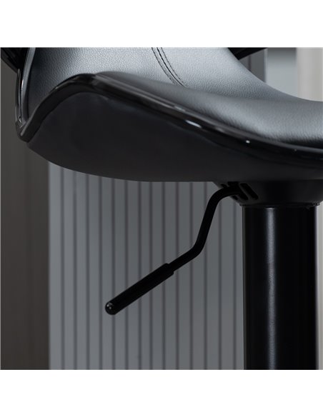 HOMCOM Adjustable Swivel Bar Stools Set of 2, Barstools with Footrest and Backrest, Steel Frame Gas Lift, for Kitchen Counter Di - pic 61840 | FastDaddyshop