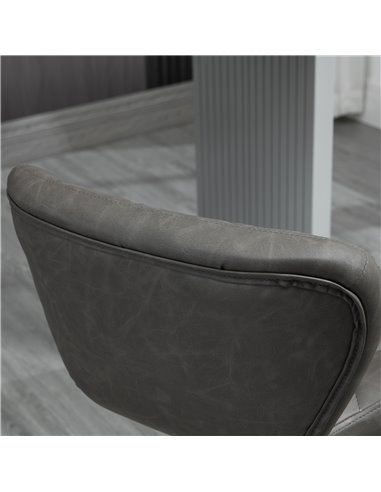 HOMCOM Adjustable Height Bar Stools Set of 2, Swivel Barstools with Backrest and Footrest, Steel Frame Diamond Pattern PU, Kitch