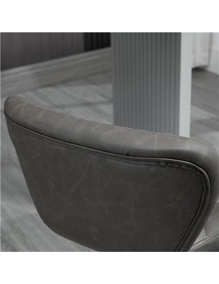 HOMCOM Adjustable Height Bar Stools Set of 2, Swivel Barstools with Backrest and Footrest, Steel Frame Diamond Pattern PU, Kitch - pic 61850 | FastDaddyshop