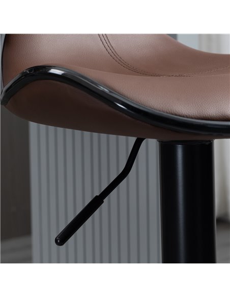 HOMCOM Adjustable Swivel Bar Stools Set of 2, Barstools with Footrest and Backrest, Steel Frame Gas Lift, for Kitchen Counter Di - pic 61867 | FastDaddyshop