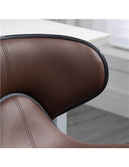 HOMCOM Adjustable Swivel Bar Stools Set of 2, Barstools with Footrest and Backrest, Steel Frame Gas Lift, for Kitchen Counter Di - pic 61868 | FastDaddyshop