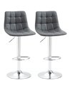 HOMCOM Adjustable Dining Bar Stools Set of 2, Grey 835-743V70GY