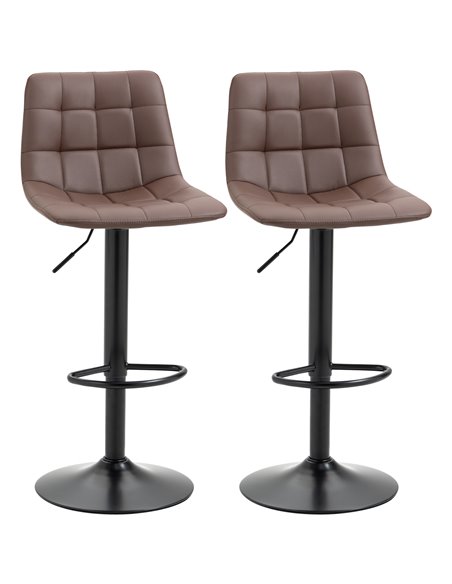HOMCOM Adjustable Dining Bar Stools Set of 2, Brown 835-743V70BN - pic 61896 | FastDaddyshop