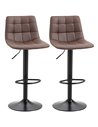 HOMCOM Adjustable Dining Bar Stools Set of 2, Brown 835-743V70BN