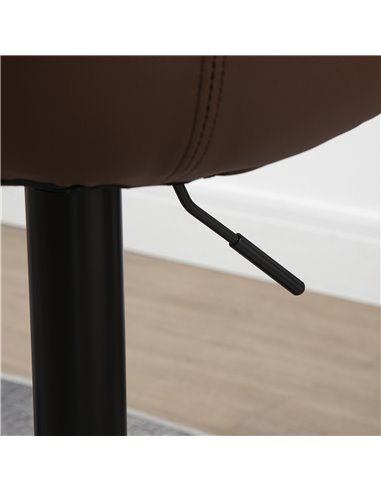 HOMCOM Adjustable Bar Stools Set of 2, Counter Height Barstools Dining Chairs 360° Swivel with Footrest for Home Pub and Kitchen