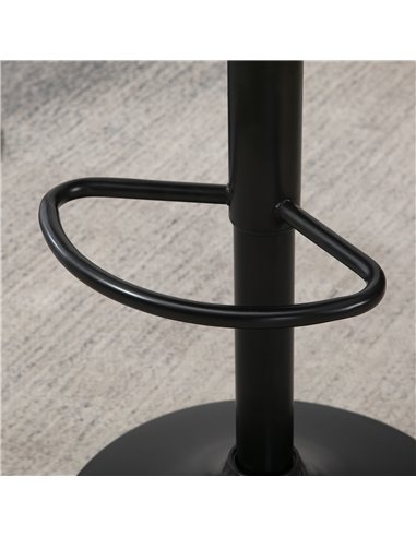 HOMCOM Adjustable Bar Stools Set of 2, Modern Kitchen Stools, 360 Degree Swivel Bar Height Barstools in PU Leather with Footrest