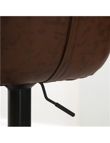 HOMCOM Adjustable Bar Stools Set of 2, Modern Kitchen Stools, 360 Degree Swivel Bar Height Barstools in PU Leather with Footrest