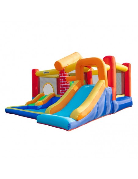 Outsunny 3+ Kids Bounce Castle 4 in 1 Extra Large Double Slides & Trampoline Pool Climbing Wall - pic 6193 | FastDaddyshop