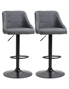 HOMCOM Modern Adjustable Bar Stools Set of 2, Dark Grey 835-815V70CG