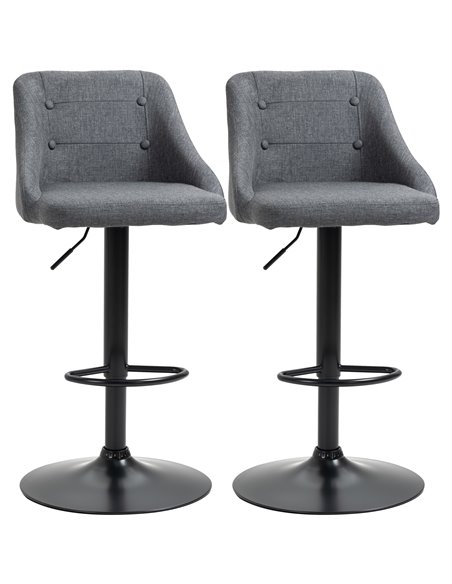HOMCOM Modern Adjustable Bar Stools Set of 2, Dark Grey 835-815V70CG - pic 61977 | FastDaddyshop