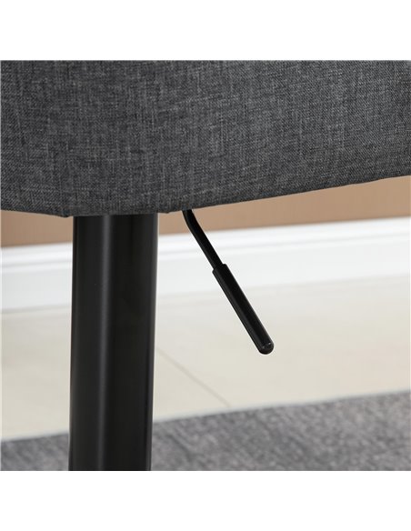HOMCOM Modern Adjustable Bar Stools Set of 2, Swivel Fabric Barstools with Footrest, Armrests and Back, for Kitchen Counter and  - pic 61984 | FastDaddyshop