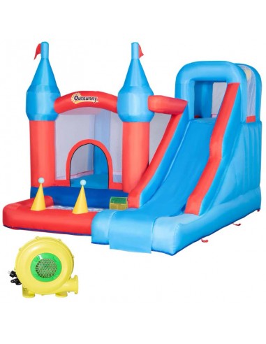 Outsunny 3+ Kids Bounce Castle 5 in 1 Large Trampoline Slide Water Pool Climbing Wall
