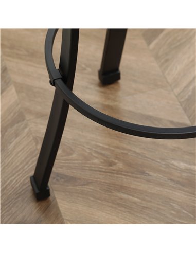 HOMCOM Set of 2 Bar Chairs, Microfiber Cloth, Breakfast Stools with Footrest, Vintage, Powder-coated Steel Legs, Brown 835-554V7