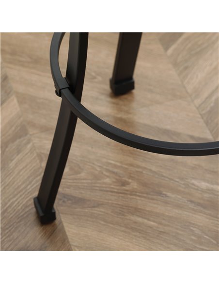 HOMCOM Set of 2 Bar Chairs, Microfiber Cloth, Breakfast Stools with Footrest, Vintage, Powder-coated Steel Legs, Brown 835-554V7 - pic 62003 | FastDaddyshop