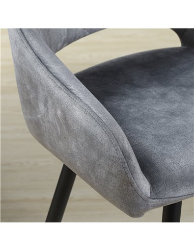 HOMCOM Set of 2 Bar stools With Backs, Velvet-Touch Fabric Counter Height Bar Chairs, Kitchen Stools with Steel Legs for Dining 