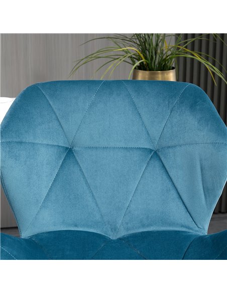 HOMCOM Bar Stools Set Of 2 Luxurious Velvet-Touch Barstools w/ Metal Frame Footrest Round Base Triangle Indenting Moulded Seat A - pic 62030 | FastDaddyshop