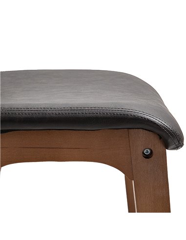 HOMCOM Modern Bar Stools Set of 2, PU Leather Upholstered Bar Chairs with Wooden Frame, Footrest for Home Bar, Dining Room 835-1