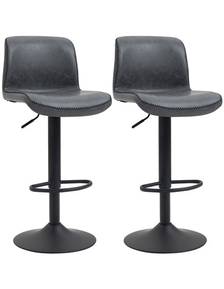 HOMCOM Set of 2 Bar Stool with Adjustable Height, Dark Grey 835-326V71CG - pic 62049 | FastDaddyshop
