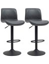 HOMCOM Set of 2 Bar Stool with Adjustable Height, Dark Grey 835-326V71CG