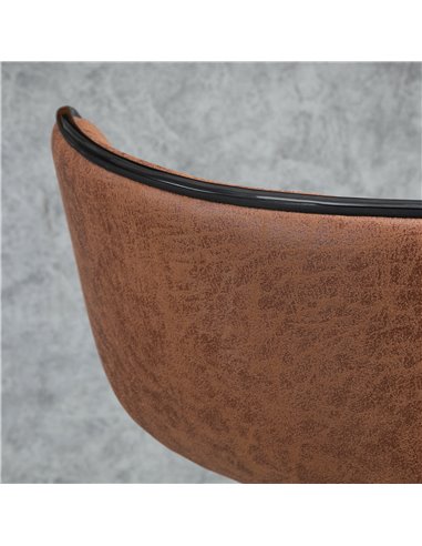 HOMCOM Bar Stool Set of 2 Microfiber Cloth Adjustable Height Armless Chairs with Swivel Seat, Brown 835-356V71BN