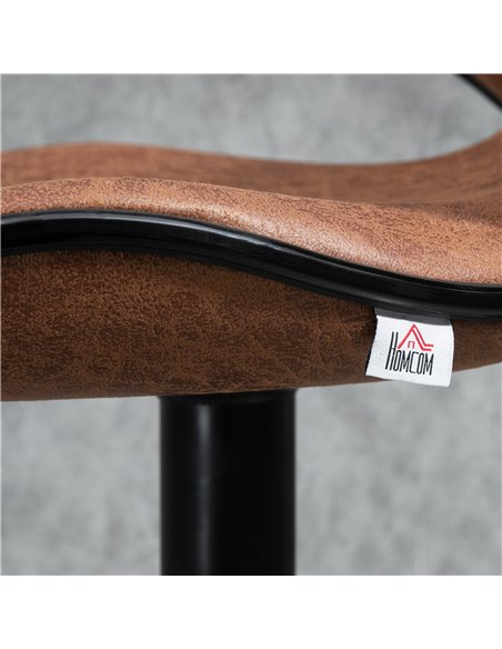 HOMCOM Bar Stool Set of 2 Microfiber Cloth Adjustable Height Armless Chairs with Swivel Seat, Brown 835-356V71BN - pic 62066 | FastDaddyshop