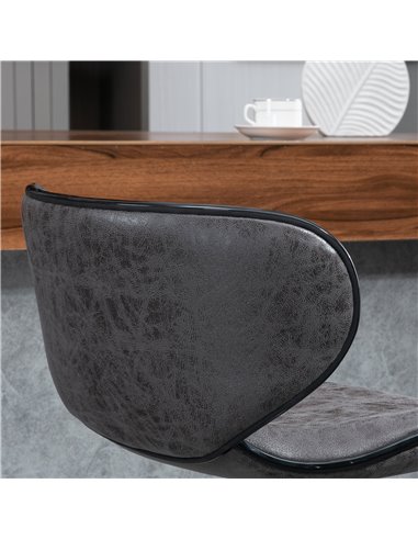 HOMCOM Bar Stool Set of 2 Microfiber Cloth Adjustable Height Armless Chairs with Swivel Seat, Dark Grey 835-356V71CG