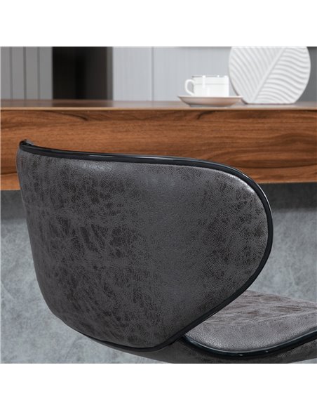 HOMCOM Bar Stool Set of 2 Microfiber Cloth Adjustable Height Armless Chairs with Swivel Seat, Dark Grey 835-356V71CG - pic 62075 | FastDaddyshop