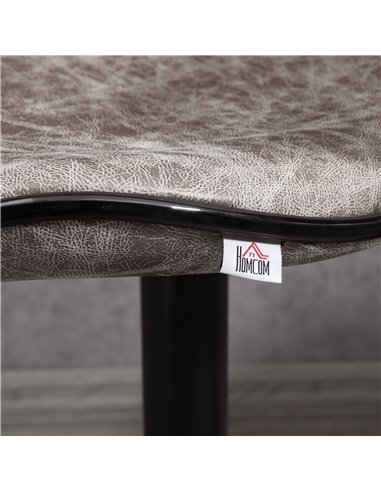 HOMCOM Bar Stool Set of 2 Microfiber Cloth Adjustable Height Armless Chairs with Swivel Seat, Grey 835-356V71GY