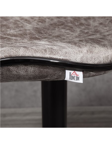 HOMCOM Bar Stool Set of 2 Microfiber Cloth Adjustable Height Armless Chairs with Swivel Seat, Grey 835-356V71GY - pic 62084 | FastDaddyshop