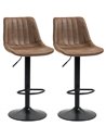 HOMCOM Adjustable Bar Stools Set of 2, Brown 835-228V71BN