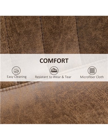 HOMCOM Adjustable Bar Stools Set of 2 Counter Height Barstools Dining Chairs 360° Swivel with Footrest for Home Pub, Brown 835-2