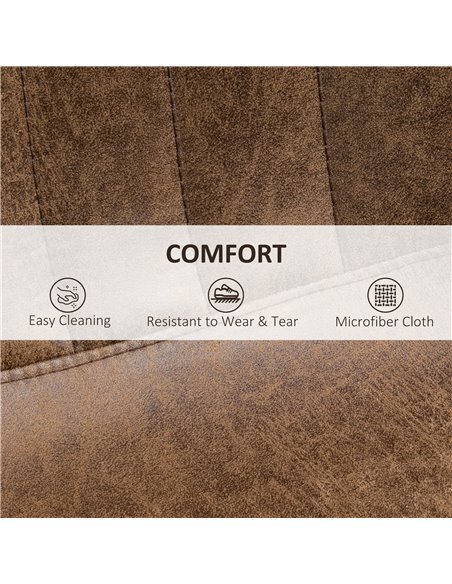 HOMCOM Adjustable Bar Stools Set of 2 Counter Height Barstools Dining Chairs 360° Swivel with Footrest for Home Pub, Brown 835-2 - pic 62089 | FastDaddyshop