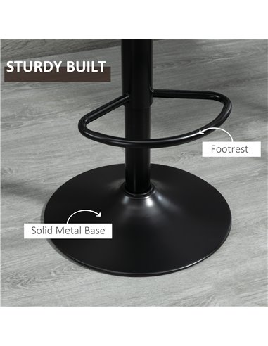 HOMCOM Adjustable Bar Stools Set of 2 Counter Height Barstools Dining Chairs 360° Swivel with Footrest for Home Pub, Brown 835-2