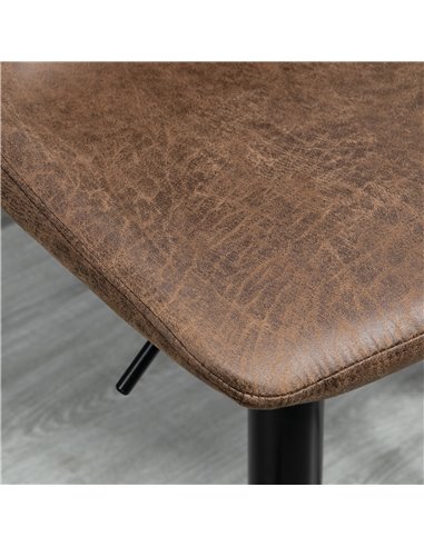 HOMCOM Adjustable Bar Stools Set of 2 Counter Height Barstools Dining Chairs 360° Swivel with Footrest for Home Pub, Brown 835-2