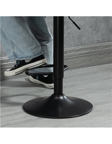 HOMCOM Adjustable Bar Stools Set of 2 Counter Height Barstools Dining Chairs 360° Swivel with Footrest for Home Pub, Brown 835-2