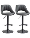HOMCOM Set of 2 Adjustable Height Barstools, Grey 835-357V71GY