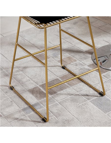 HOMCOM Set of 2 Bar stools Modern Counter Height Wire Metal Bar chairs for Kitchen, Bar Counter, Gold 835-429V70GD - pic 62119 | FastDaddyshop