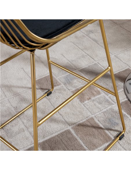 HOMCOM Set of 2 Bar stools Modern Counter Height Wire Metal Bar chairs for Kitchen, Bar Counter, Gold 835-429V70GD - pic 62120 | FastDaddyshop