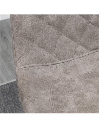 HOMCOM Set of 2 Bar Chairs, Vintage Microfiber Cloth Tub Stools, Padded Comfortable Seat with Steel Frame and Footrest, Quilted,
