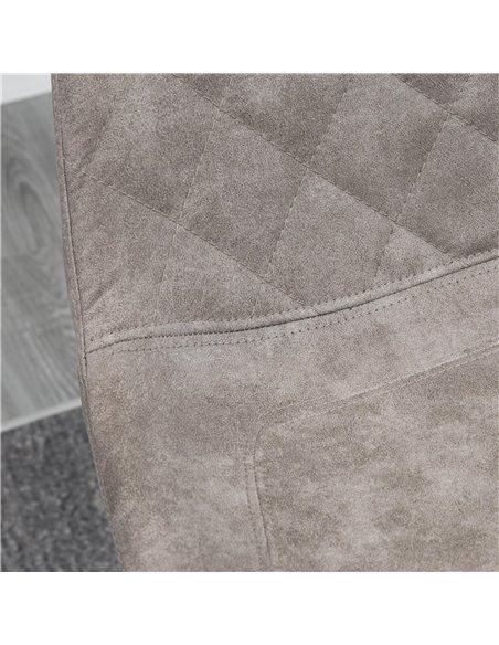 HOMCOM Set of 2 Bar Chairs, Vintage Microfiber Cloth Tub Stools, Padded Comfortable Seat with Steel Frame and Footrest, Quilted, - pic 62137 | FastDaddyshop