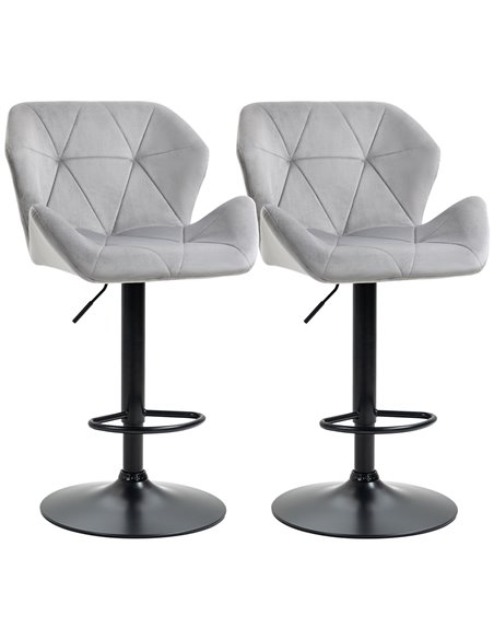 HOMCOM Set Of 2 Bar Stools With Backs, Grey 835-355V71GY - pic 62139 | FastDaddyshop